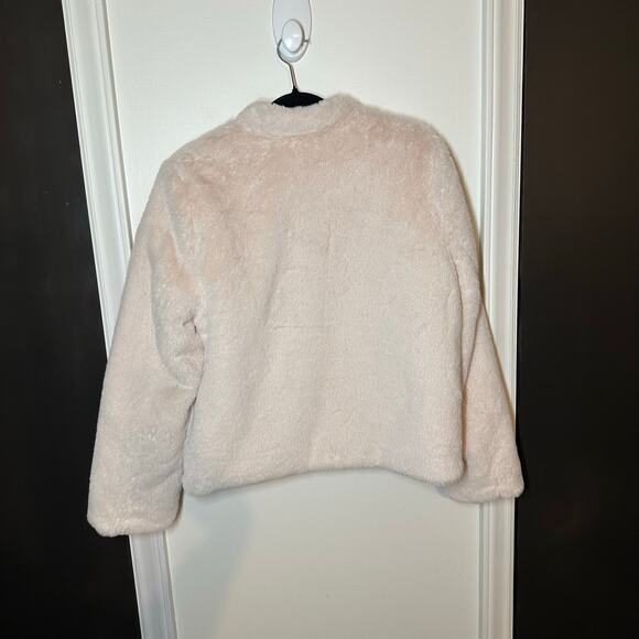 Banana Republic Women's Light Pink Faux Fur Full Zip Jacket Size Medium - Picture 8 of 8
